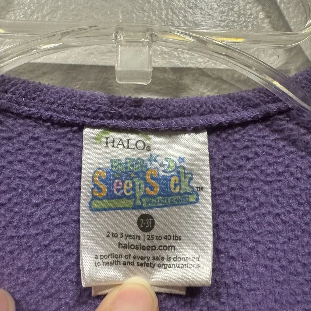 HALO SleepSack Wearable Blanket Fleece Purple Fairy Embroidered Toddler 2-3T